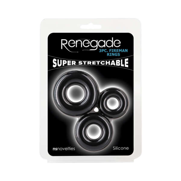 Renegade Fireman Rings 3pcs Black