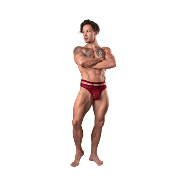 MP Lucifer Cut Out Strappy Thong Bur LXL