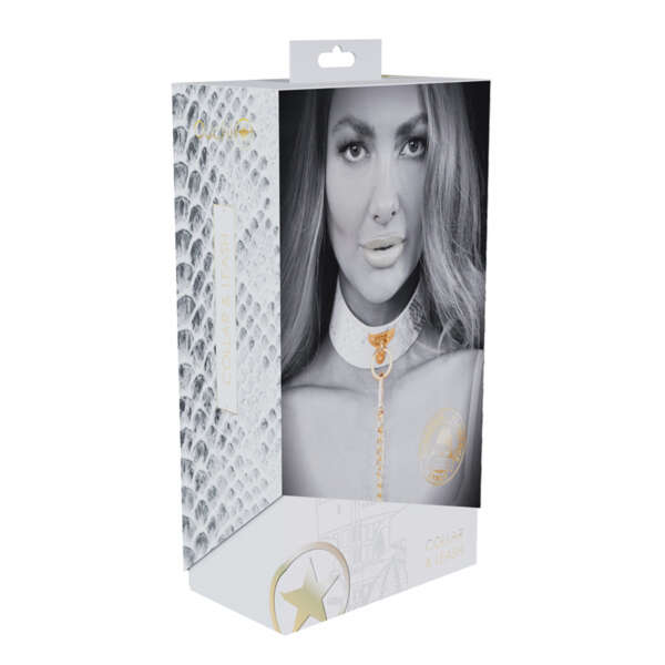 Ouch Florence Collection CollarLeash Wht