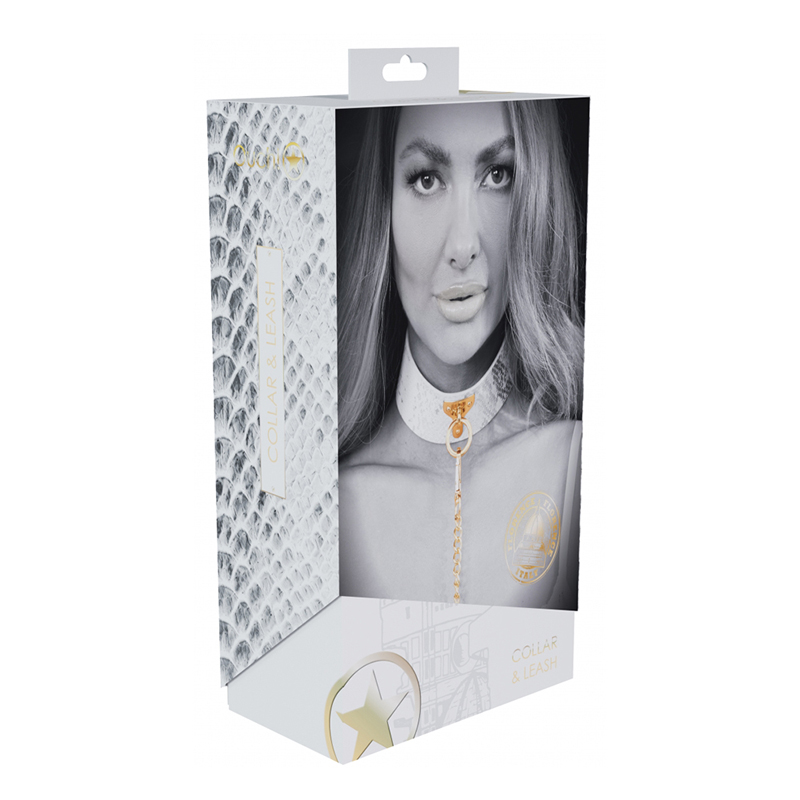 Ouch Florence Collection CollarLeash Wht