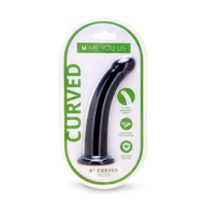 Me You Us 6in Curved Silicone Dildo Blk