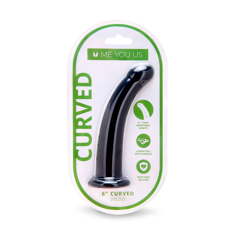 Me You Us 6in Curved Silicone Dildo Blk