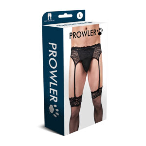 Prowler Lace Garter Set Black Large