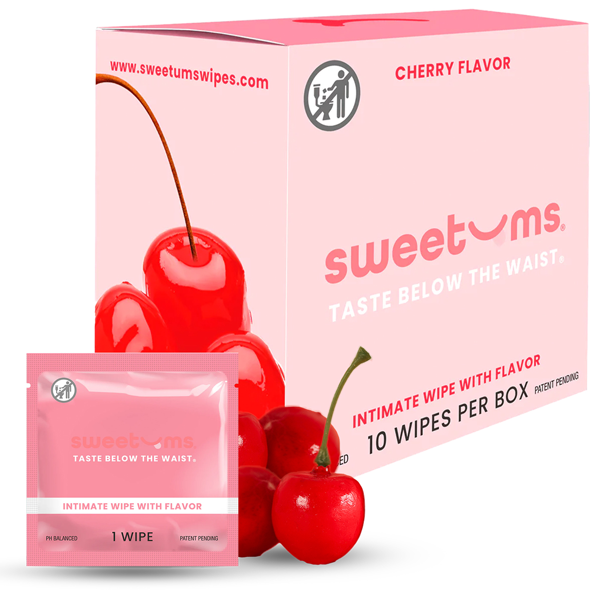Sweetums Intimate Wipes Cherry Flavor