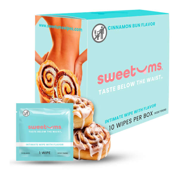 Sweetums Intimate Wipes CinnamonBun Flav