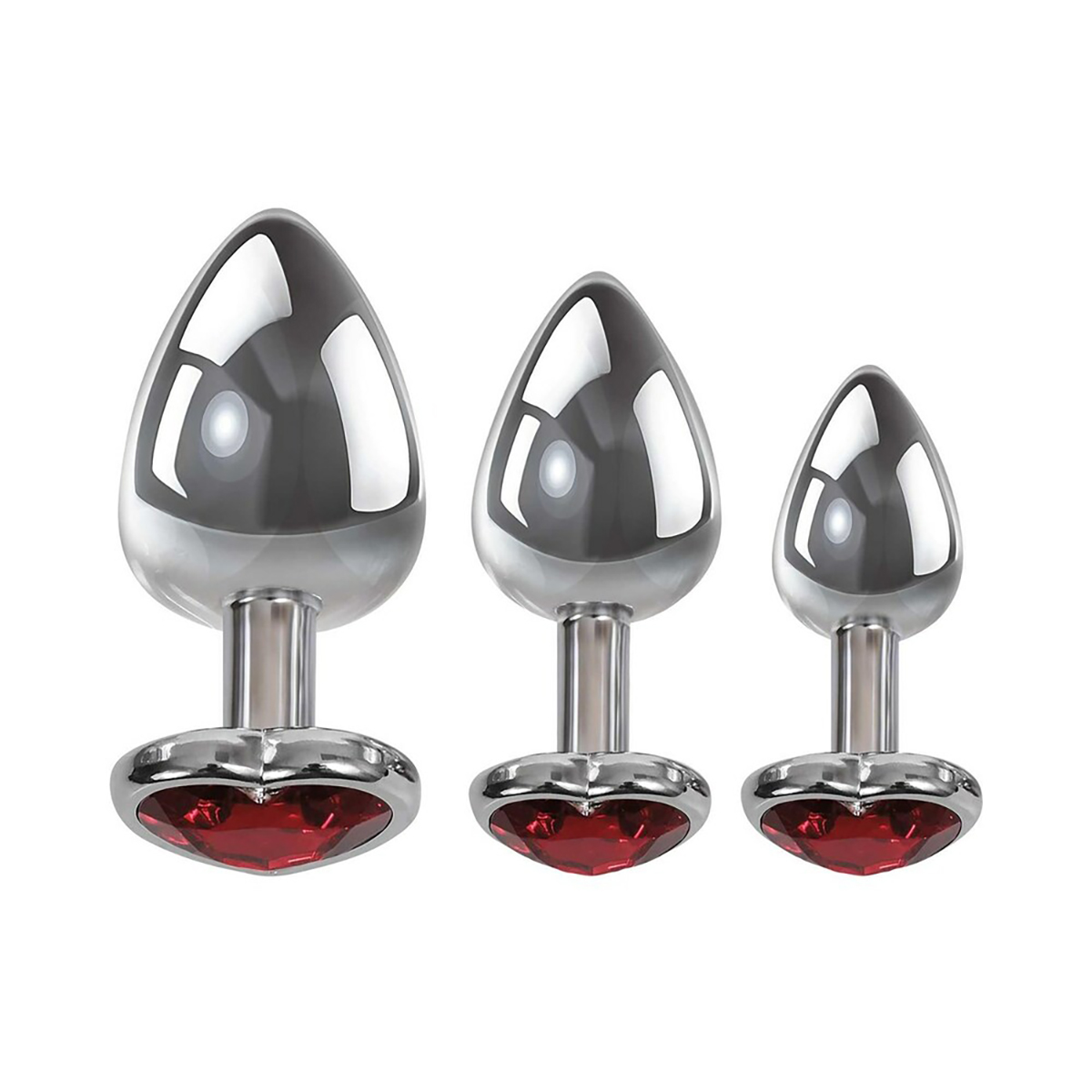 A&E Three Hearts Gem Anal Plug Set