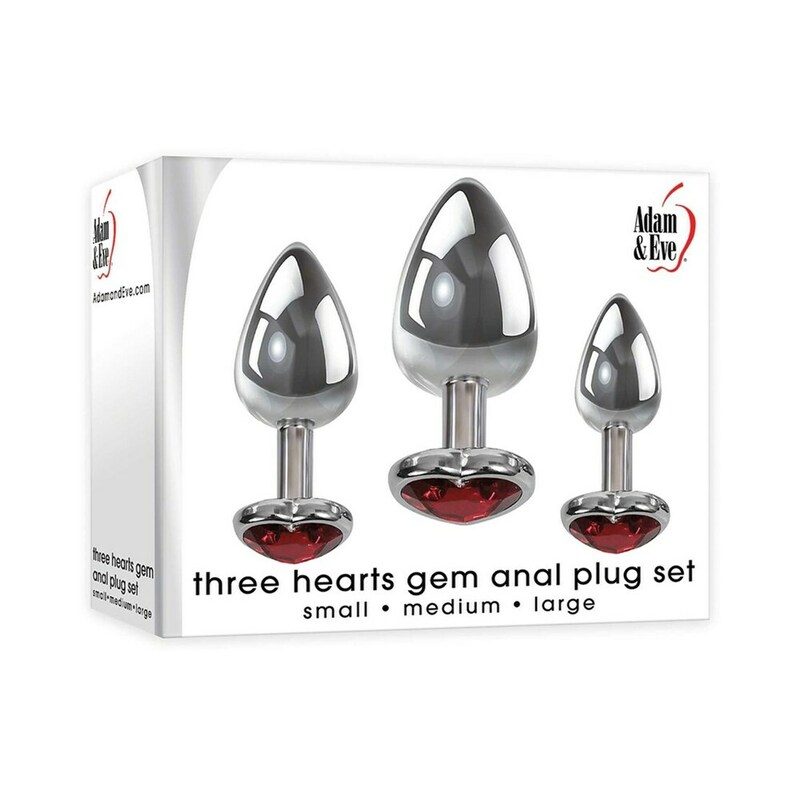 A&E Three Hearts Gem Anal Plug Set