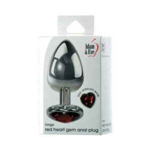 A&E Red Hearts Gem Anal Plug Large