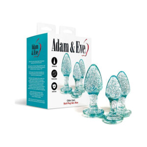 A&E Glitter Gem Butt Plug Set Blue