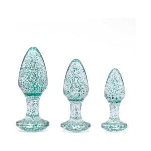 A&E Glitter Gem Butt Plug Set Blue