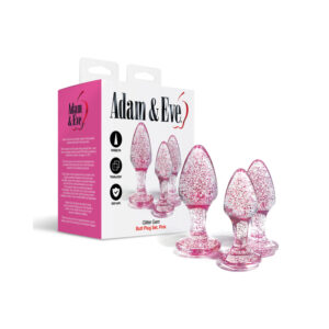 A&E Glitter Gem Butt Plug Set Pink