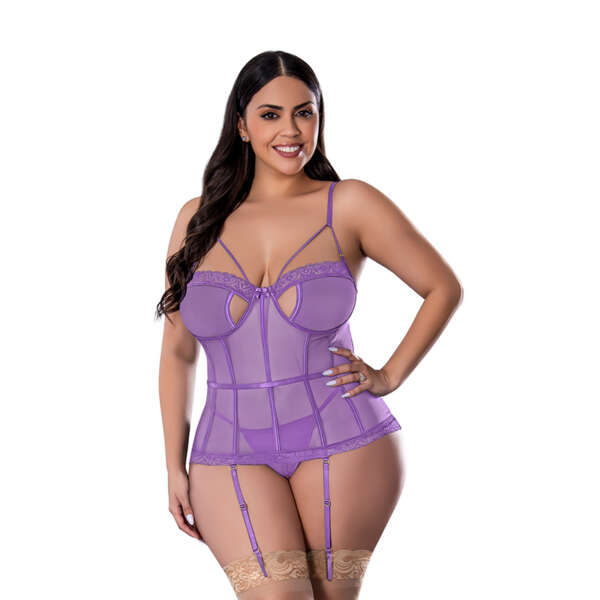 MS Sheer Passion Basque & GString Peri Q