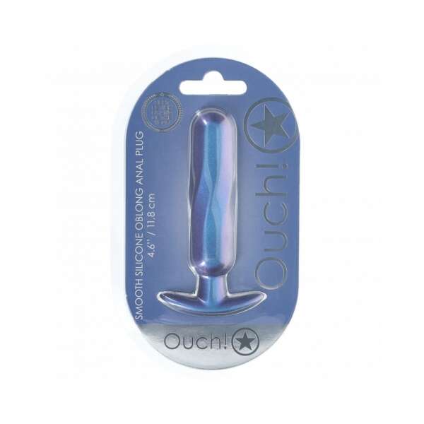Ouch! Smooth Sili Oblong Plug 4.6in MBlu