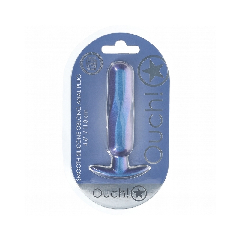 Ouch! Smooth Sili Oblong Plug 4.6in MBlu