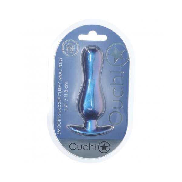 Ouch! Smooth Sili Curvy Plug 4.6in MBlu