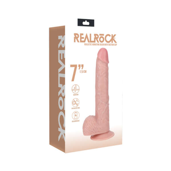 RealRock 7in Vibra Cock Balls Reg Str Bg