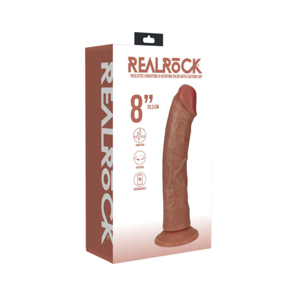 RealRock 8in Vib Rot Cock Reg Curve Tn