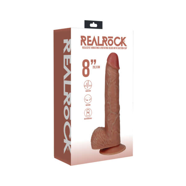 RealRock 8in VibRotCockBalls Reg Str Tn