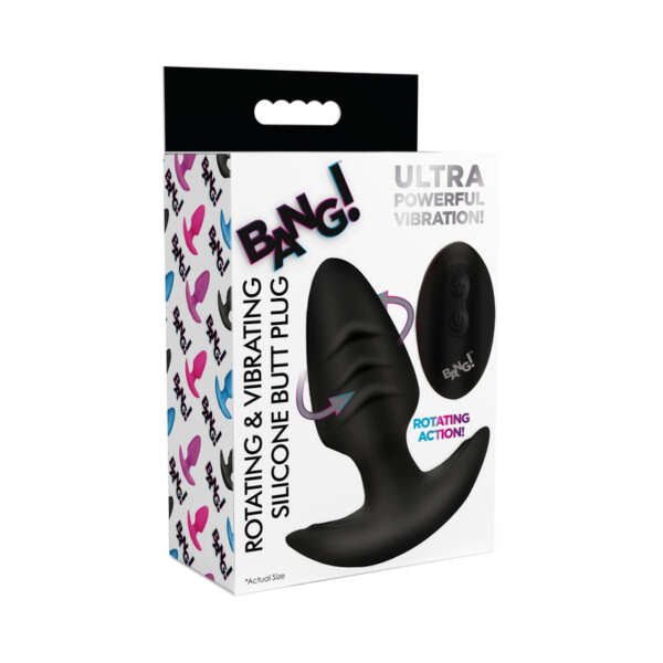 BANG! Rotating & Vibrating Plug RC Blk