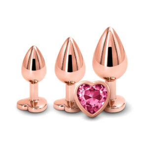A&E Rose Gold Pink Heart Anal Train Set