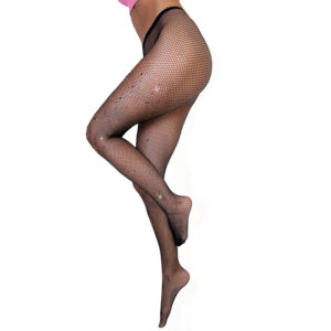 Kixies Black Fishnet Mardi Gras Tights D
