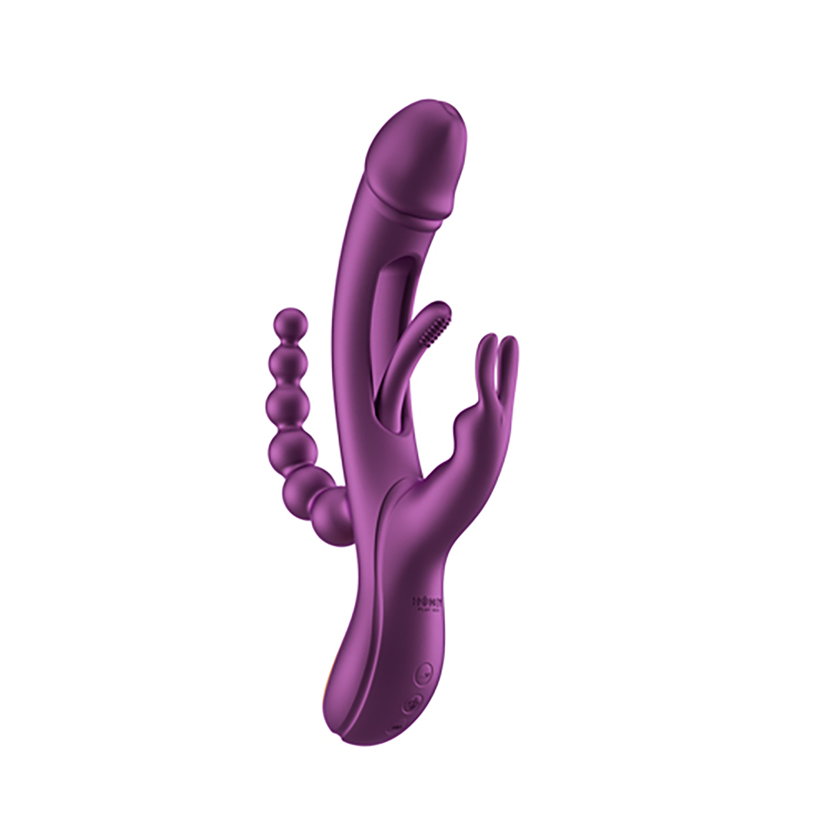 Honey Play Box Trilux Kinky Finger Rabbit Vibrator with Anal Beads Purple