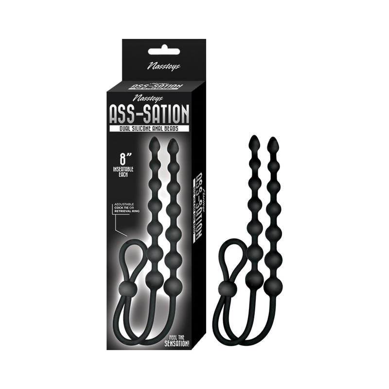 Ass-Sation Dual Silicone Anal Beads Blac