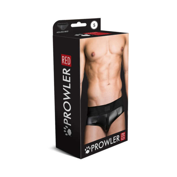 Prowler RED Wetlook Ass-less Brief Blk S