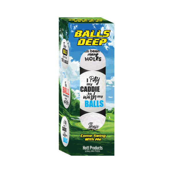 Balls Deep Funny Slogan Golf Balls 3pk