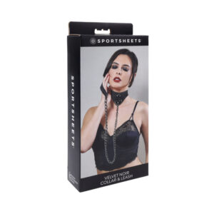 SS Velvet Noir Collar & Leash