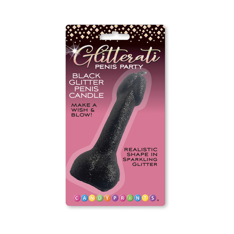 Black Glitter Penis Candle