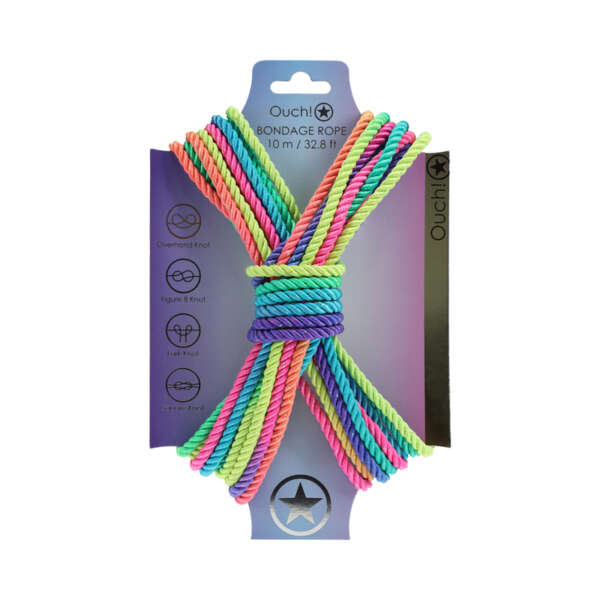 Ouch! Bondage Rope 10m Multi Bright