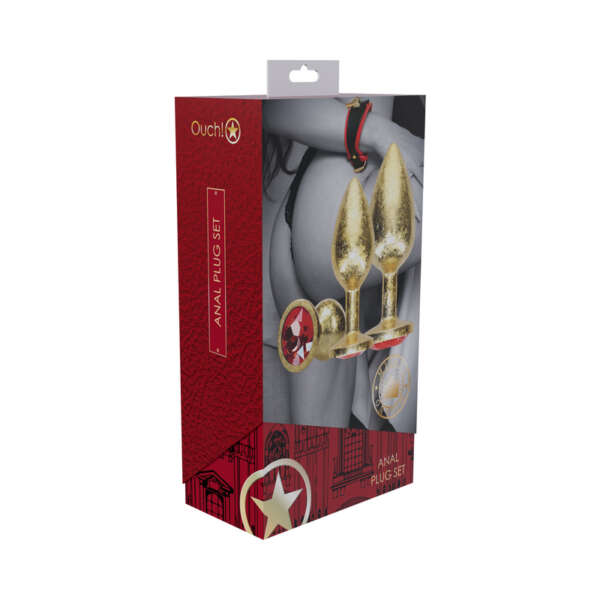 Ouch! Milan Metal Anal Plug Set Gold
