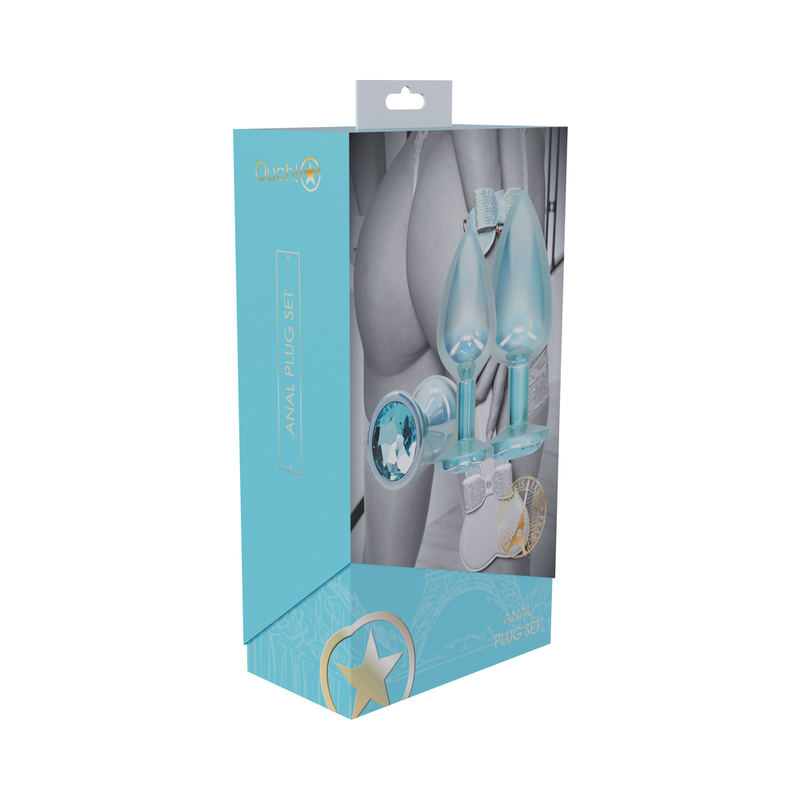 Ouch! Paris Metal Anal Plug Set Blue
