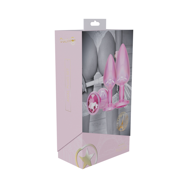 Ouch! Paris Metal Anal Plug Set Pink