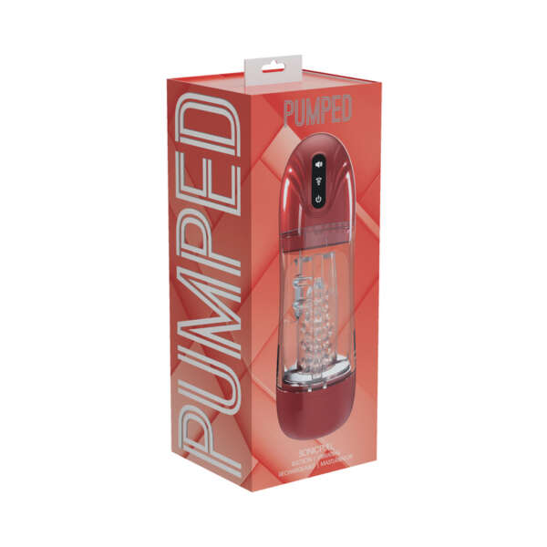 PUMPED SonicPull Masturbator MetalRed