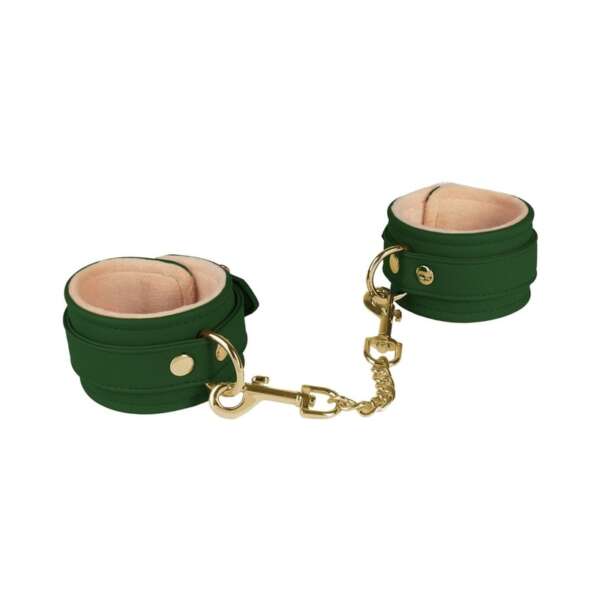 Green Ankle Cuffs With Plush Lining