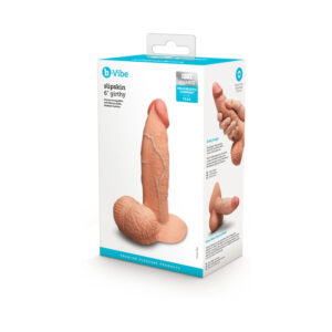 b-Vibe Slipskin Dildo 6in Girthy Mocha