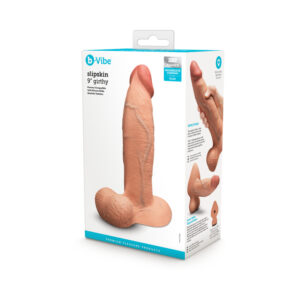 b-Vibe Slipskin Dildo 9in Girthy Mocha