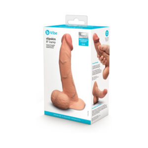 b-Vibe Slipskin Dildo 8in Curved Mocha