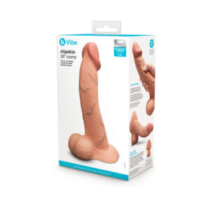 b-Vibe Slipskin Dildo 10in Curved Mocha