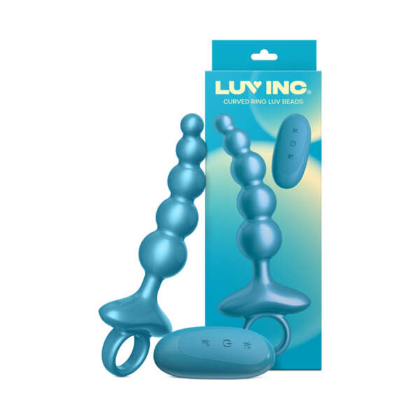 Luv Inc Cr23: Curved Ring Luv Beads Blue