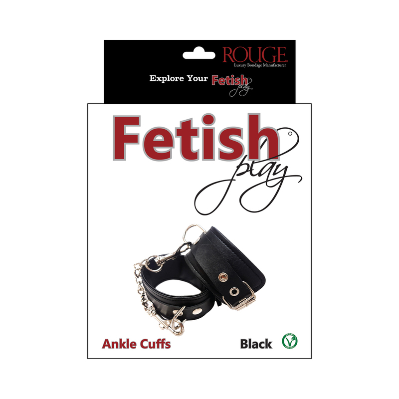 Rouge Fetish Play Vegan Ankle Cuffs Blac