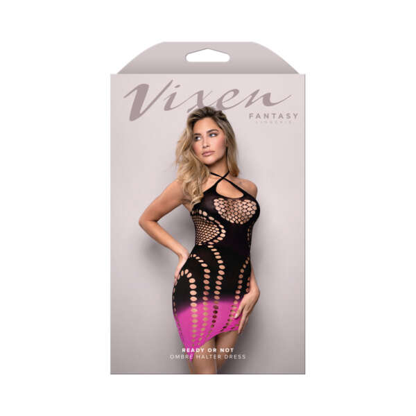FL Vixen ReadyOrNot Halter Dress BkPk OS