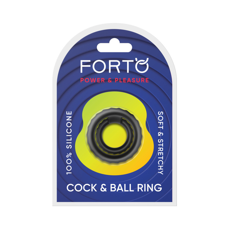 Forto F-43: Tiered Cock & Ball Ring Blk