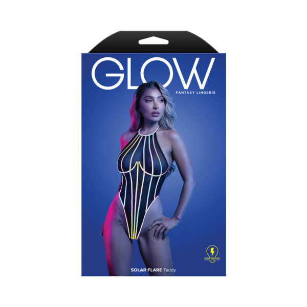 FL Glow Solar Flare Halter Tie Teddy LXL
