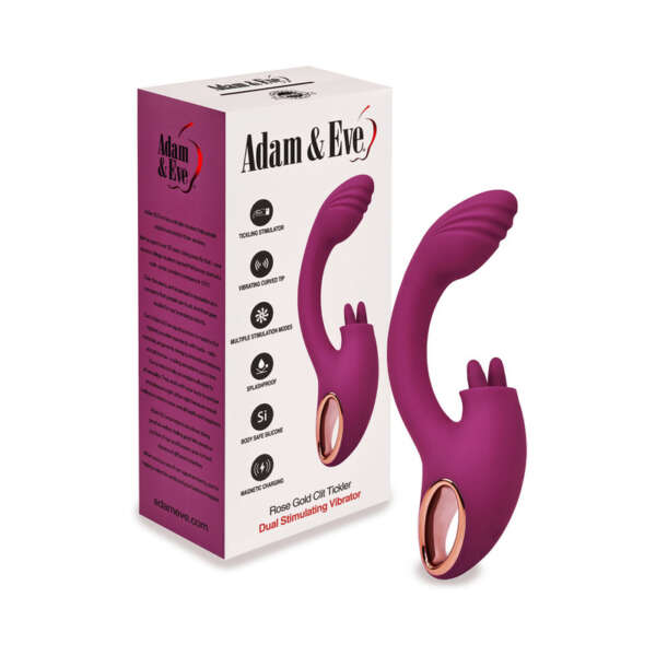 A&E Rose Gold Clit Tickler Dual Stim Vib