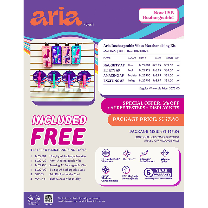 Aria Rechargeable Vibes Merch Kit