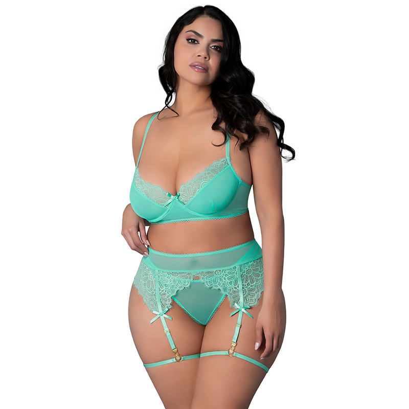 MS Caribbean Crush DemiBra&Thong Aqua Q