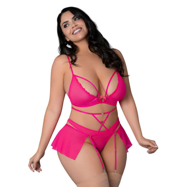 MS Pink Kink BralettePanty&GarterSkirt Q